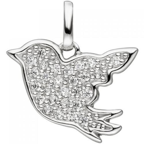 Kinder Anh�nger Vogel 925 Sterling Silber mit Zirkonia Kinderanh�nger