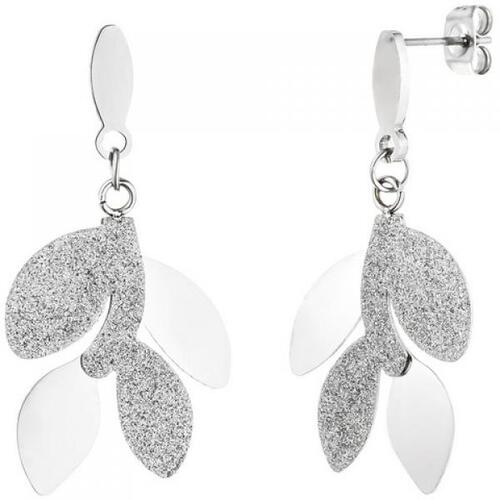 Ohrh�nger Bl�tter Edelstahl mit Glitzereffekt Ohrringe Ohrstecker