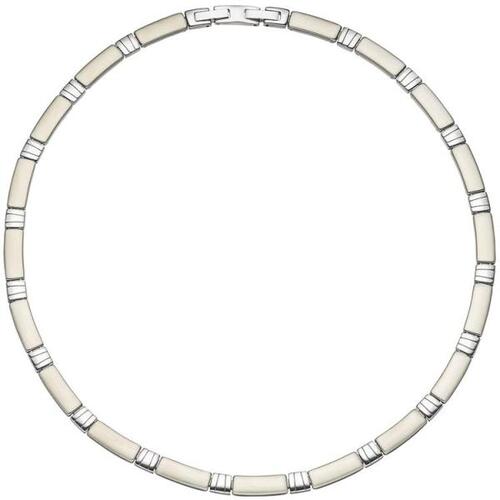 Collier Halskette Halsreif Edelstahl teil matt 47 cm