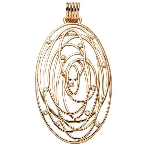 Anh�nger oval 585 Gold Rotgold 12 Diamanten Brillanten 0,14ct.