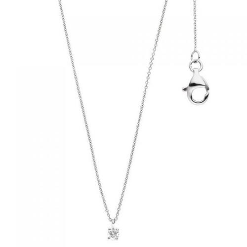 Collier Kette mit Anh�nger 585 Gold Wei�gold 1 Diamant Brillant 45 cm