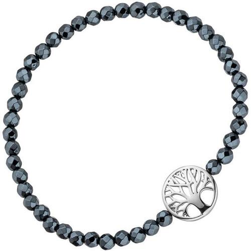 Armband Lebensbaum 925 Sterling Silber mit H�matit schwarz flexibel