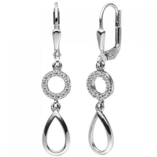 Ohrh�nger 925 Sterling Silber 26 Zirkonia Ohrringe Boutons