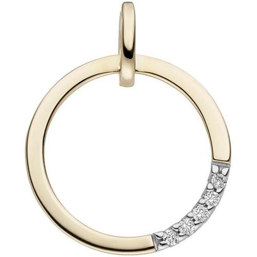 Anh�nger 585 Gold Gelbgold 5 Diamanten Brillanten Goldanh�nger