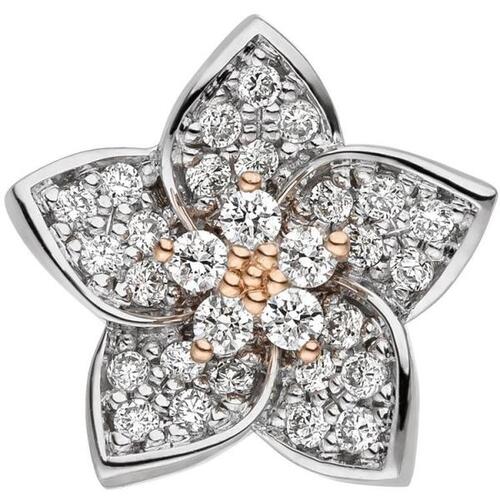 Anh�nger Blume 585 Rotgold Wei�gold bicolor 30 Diamanten Brillanten