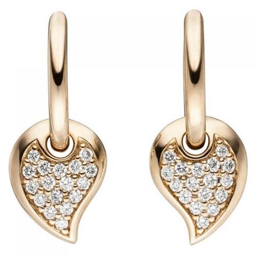 Creolen 585 Rotgold 34 Diamanten Brillanten Ohrringe
