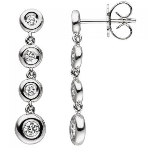 Ohrh�nger 585 Gold Wei�gold 8 Diamanten Brillanten Ohrringe
