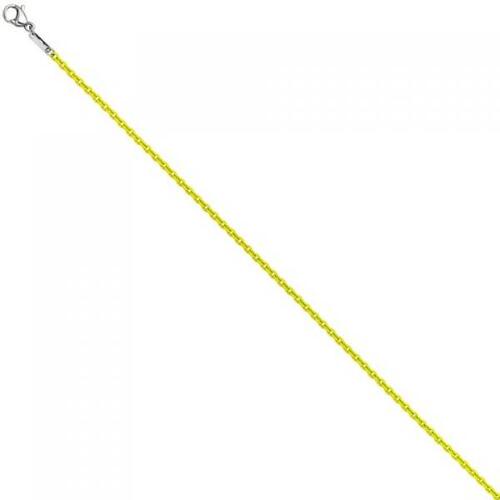Rundankerkette Edelstahl gelb lackiert 45 cm Kette Halskette Karabiner