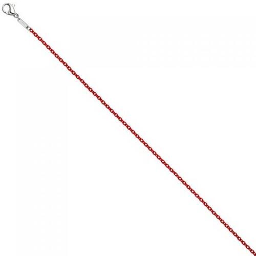 Rundankerkette Edelstahl rot lackiert 42 cm Kette Halskette Karabiner