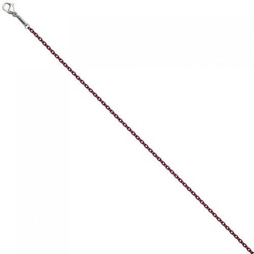 Rundankerkette Edelstahl rot weinrot lackiert 45 cm Kette Halskette Karabiner