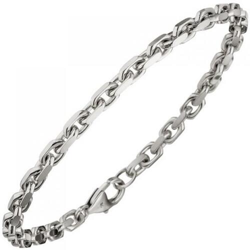 Ankerarmband 585 Gold Wei�gold diamantiert 21 cm Armband