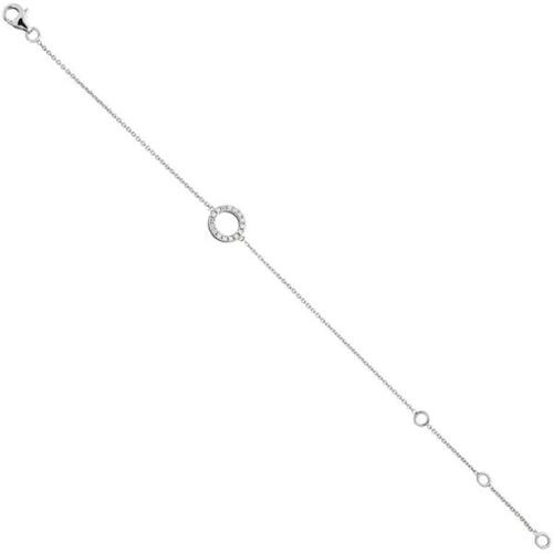 Anker Armband 925 Sterling Silber 16 Zirkonia 18,5 cm