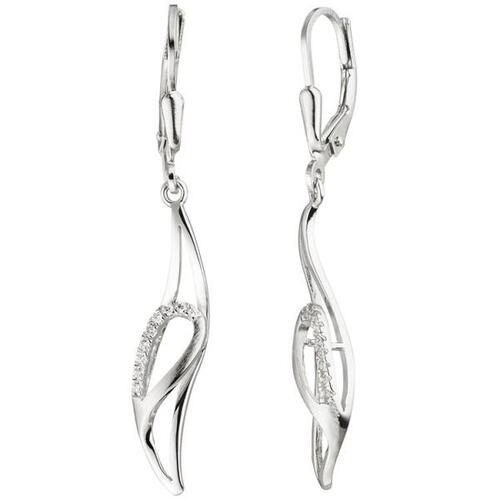 Ohrh�nger 925 Silber teil matt 18 Zirkonia Ohrringe Boutons