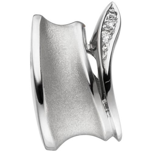 Anh�nger 585 Gold Wei�gold teil matt 3 Diamanten Brillanten