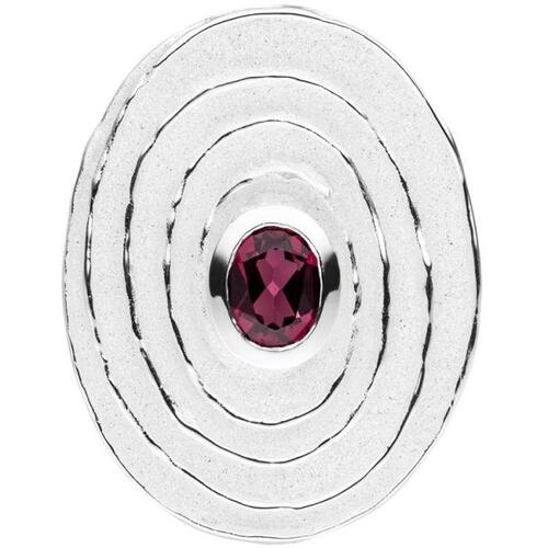 Anh�nger oval 925 Sterling Silber matt 1 Rhodolit rot SilberAnh�nger