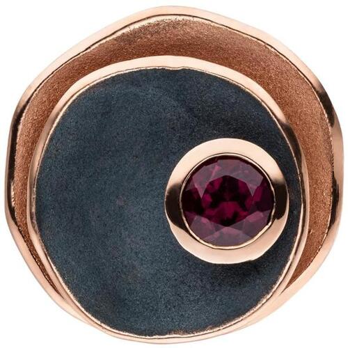 Anhnger 925 Silber Rotgold vergoldet matt schwarz 1 Rhodolith rot