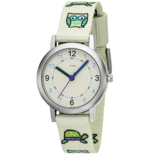 Kinderuhr Kinder JOBO bestellen Quarz Eule direkt hellgrün | grün Armbanduhren Eulen Armbanduhr Analog