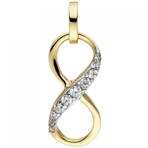 Anh�nger Unendlichkeit 375 Gold Gelbgold 10 Zirkonia Goldanh�nger