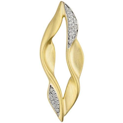 Anh�nger 585 Gelbgold teil matt 32 Diamanten Brillanten Goldanh�nger