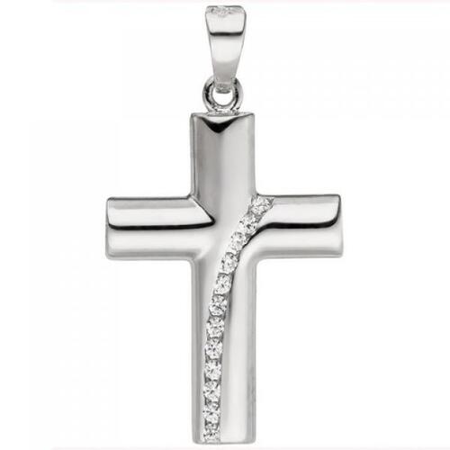 Anh�nger Kreuz 925 Sterling Silber 12 Zirkonia Kreuzanh�nger