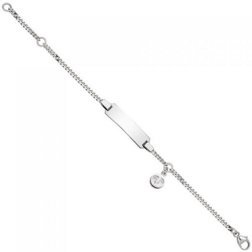 Schildband Babyf��e 925 Sterling Silber 14 cm Kinder Gravur ID Armband