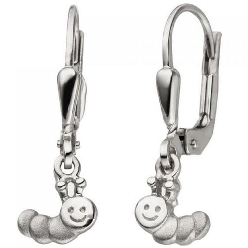 Kinder Ohrh�nger Raupe 925 Sterling Silber mattiert Kinderohrringe