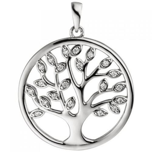 Anh�nger Baum Lebensbaum 925 Sterling Silber 21 Zirkonia
