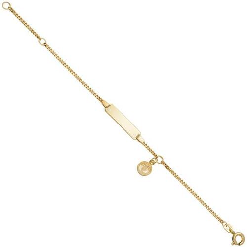 Schildband Babyfe 333 Gold Gelbgold 14 cm Kinder Gravur ID Armband