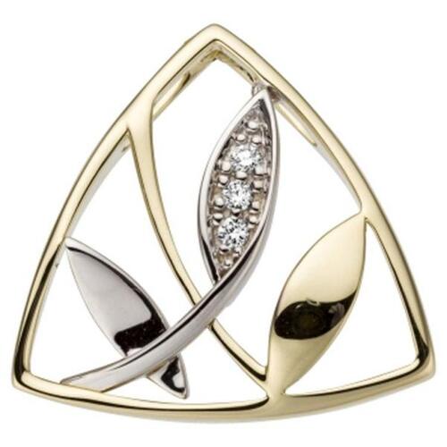 Anh�nger 585 Gelbgold Wei�gold bicolor 3 Diamanten Brillanten 0,03ct.