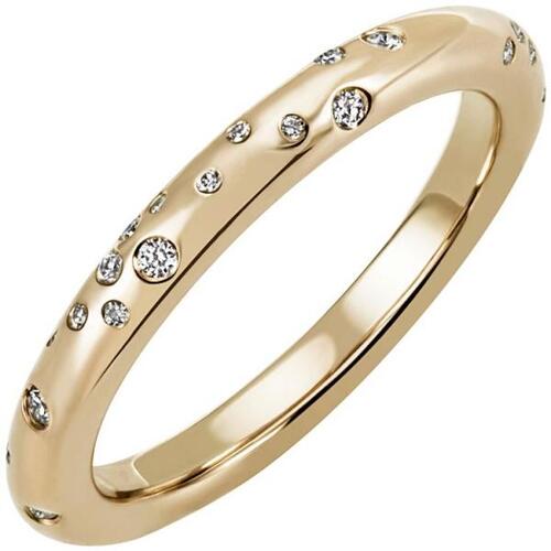 Damen Ring 585 Gold Gelbgold 34 Diamanten 0,21ct. (Gr��e: 56)