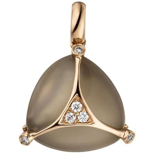Anh�nger 585 Rotgold 1 Mondstein Cabochon 6 Diamanten Brillanten