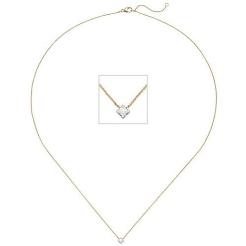 Collier mit Anh�nger 750 Gelbgold Wei�gold bicolor 1 Diamant Brillant 45 cm