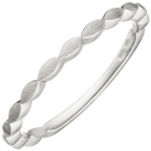 Damen Ring zart 585 Gold Wei�gold matt Wei�goldring (Gr��e: 58)