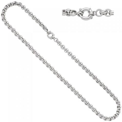 Erbskette 585 Wei�gold 45 cm Kette Halskette Wei�goldkette Federring