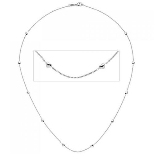 Collier Halskette Herz Herzen 585 Wei�gold 45 cm Wei�goldkette
