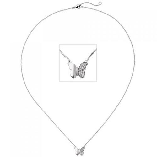 Collier Schmetterling 585 Wei�gold 20 Diamanten Brillanten 45 cm