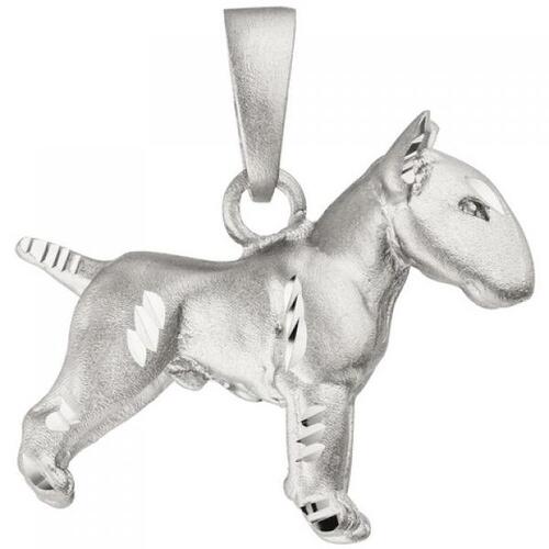 Anh�nger Bullterrier Hund 925 Sterling Silber matt Silberanh�nger