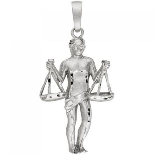 Anh�nger Sternzeichen Waage 925 Sterling Silber teil matt