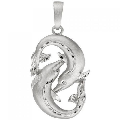 Anh�nger Sternzeichen Fische 925 Sterling Silber teil matt