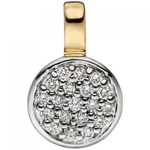 Anh�nger 585 Gold Gelbgold bicolor 19 Diamanten Brillanten