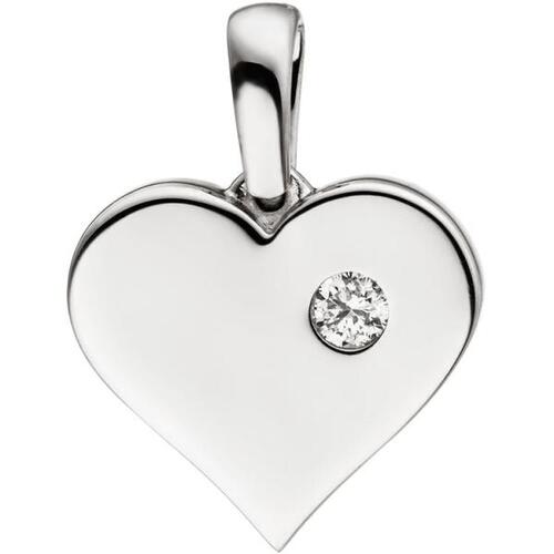 Anh�nger Herz 585 Gold Wei�gold 1 Diamant Brillant Herzanh�nger