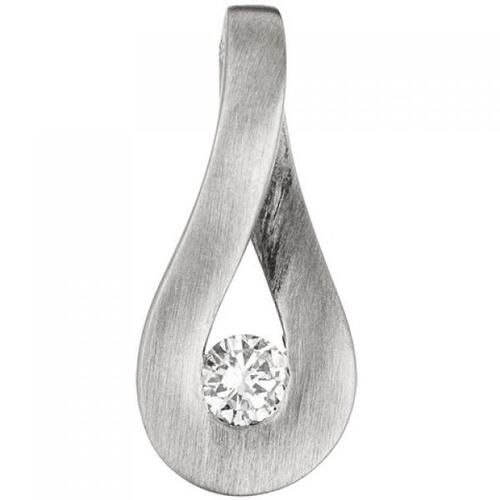 Anh�nger Tropfen 950 Platin matt 1 Diamant Brillant 0,09ct.