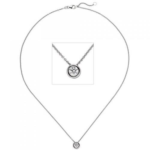 Colllier Kette mit Anh�nger 585 Gold Wei�gold 1 Diamant Brillant 0,5 ct. 45 cm