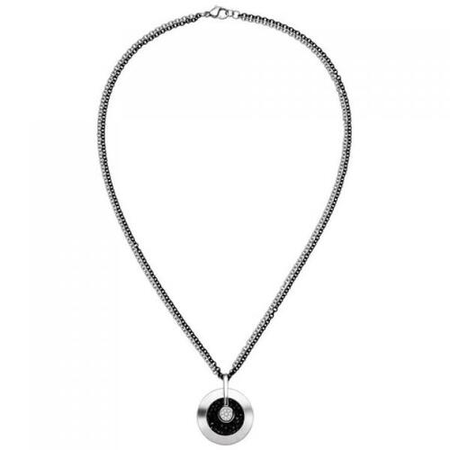 Kette 2-reihig mit Anh�nger Edelstahl 8 Zirkonia SWAROVSKI� 45 cm