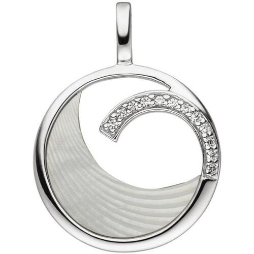 Anh�nger 925 Sterling Silber 12 Zirkonia 1 Perlmutt Einlage