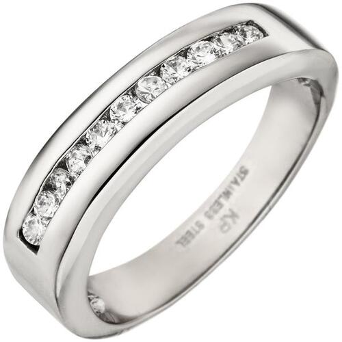 Damen Ring Edelstahl 11 Zirkonia Edelstahlring (Gr��e: 52)