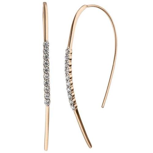Ohrh�nger Ohrhaken 925 Silber rotgold vergoldet 20 Zirkonia Ohrringe