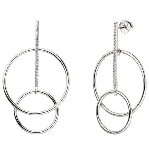 Ohrh�nger 925 Sterling Silber 42 Zirkonia Ohrringe Ohrstecker Silberohrringe