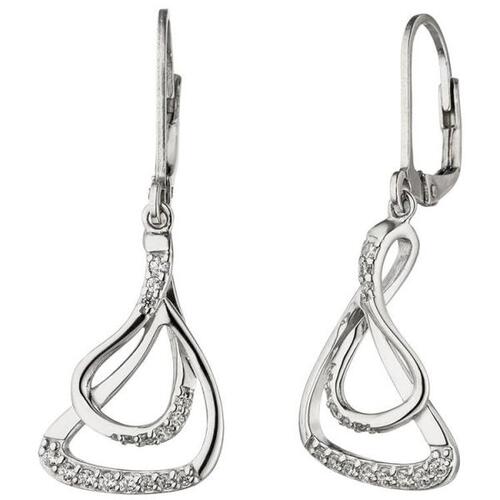Ohrh�nger 925 Sterling Silber 32 Zirkonia Ohrringe Boutons Silberohrringe
