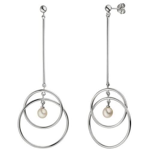 Ohrh�nger 925 Sterling Silber 2 S��wasser Perlen Ohrringe Ohrstecker